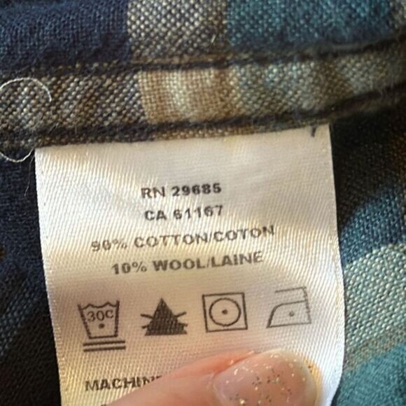 Pendleton Somerset Shirt Mens Medium Blue Green Button Up Long Sleeve Flannel - Picture 8 of 8